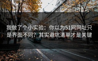 我做了个小实验：你以为51网网址只是界面不同？其实避坑清单才是关键