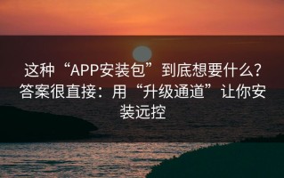这种“APP安装包”到底想要什么？答案很直接：用“升级通道”让你安装远控