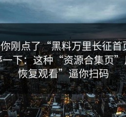 如果你刚点了“黑料万里长征首页”，先停一下：这种“资源合集页”用“恢复观看”逼你扫码